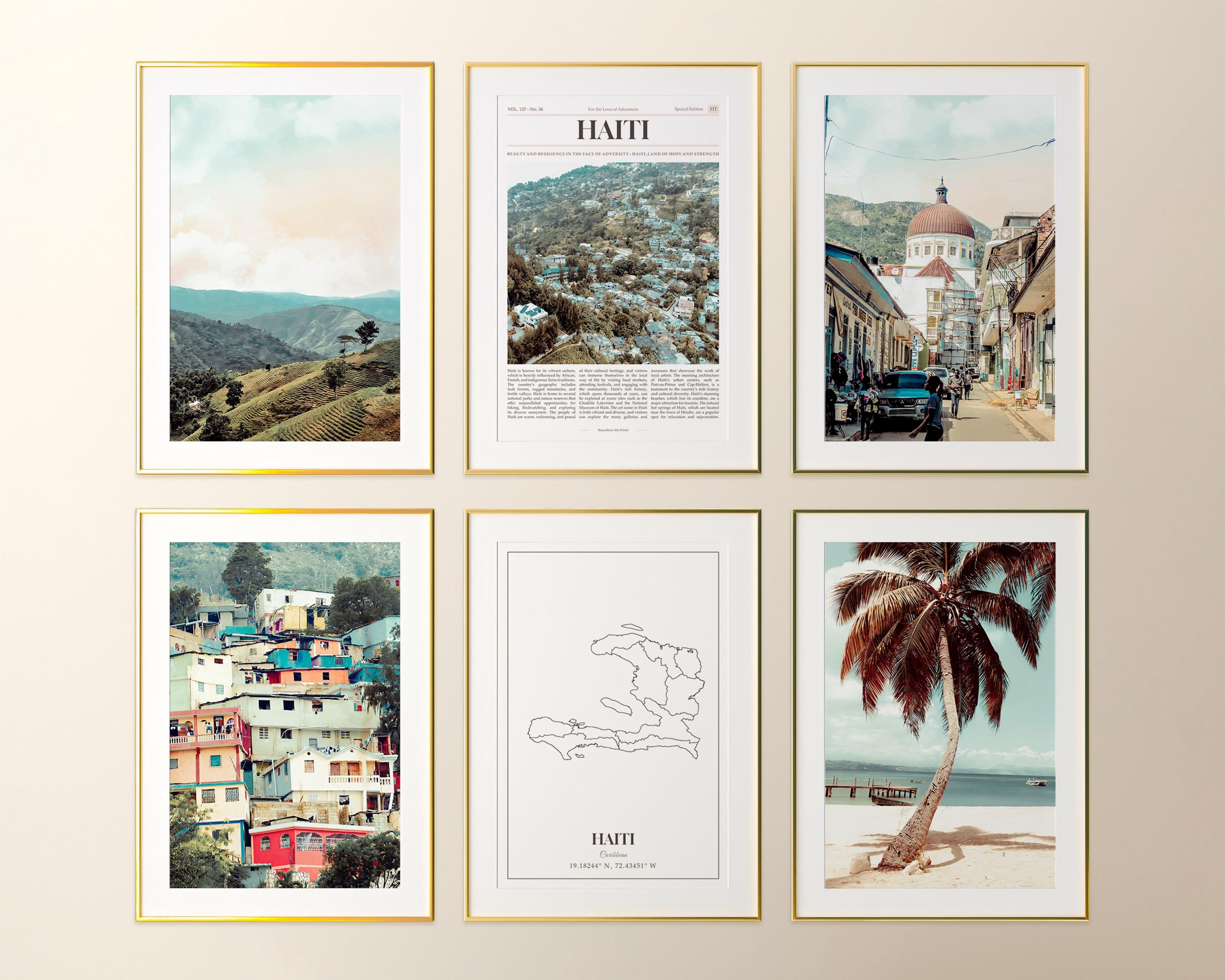 Haiti Prints Set of 6, Haiti Photo Poster, Haiti Map, Haiti Wall Art Gallery, Haiti Photography, Haiti