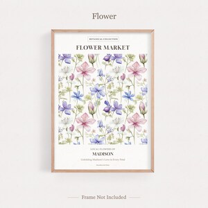 Madison Flower Market, Madison City Prints Set of 6, Madison Poster Photos, Wisconsin State Flower, Madison Wall Art, Wisconsin One Print - Flower