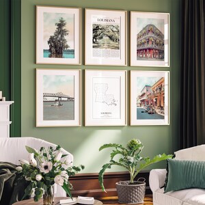 Louisiana State Prints Set of 6, Louisiana Poster Photos, Louisiana Map, Louisiana Wall Art, Louisiana Photography image 6