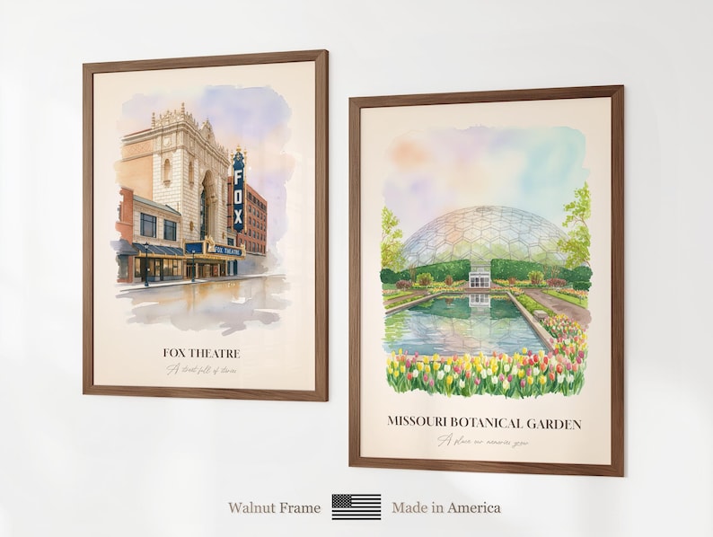 St. Louis MO Watercolor Prints Gallery Wall, Colorful St. Louis Painting Posters, St. Louis Gift, Missouri, United States image 11