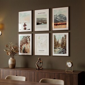 Jackson Hole Prints Set of 6, Jackson Hole Poster Photos, Jackson Hole Map, Jackson Hole Wall Art, Jackson Hole Photography, Wyoming Art image 5