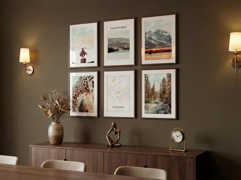Jackson Hole Prints Set of 6, Jackson Hole Poster Photos, Jackson Hole Map, Jackson Hole Wall Art, Jackson Hole Photography, Wyoming Art image 5