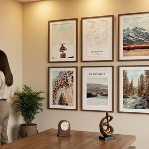 Jackson Hole Prints Set of 6, Jackson Hole Poster Photos, Jackson Hole Map, Jackson Hole Wall Art, Jackson Hole Photography, Wyoming Art image 4