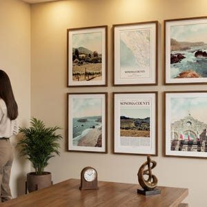 Sonoma County Prints Set of 6, Sonoma County Poster Photos, Sonoma County Map, Sonoma County Wall Art, California Art image 4