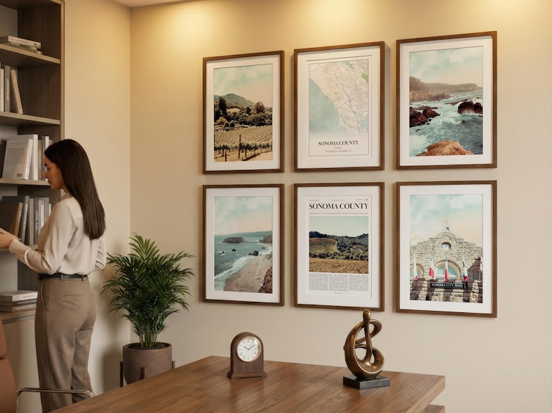 Sonoma County Prints Set of 6, Sonoma County Poster Photos, Sonoma County Map, Sonoma County Wall Art, California Art image 4