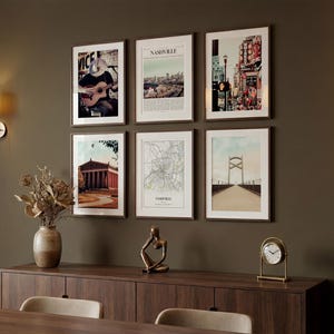 Nashville Prints Set of 6, Nashville Poster Photos, Nashville Map, Nashville Wall Art, Nashville Photography, Tennessee Art image 5