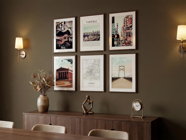 Nashville Prints Set of 6, Nashville Poster Photos, Nashville Map, Nashville Wall Art, Nashville Photography, Tennessee Art image 5