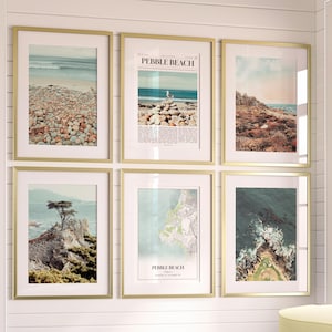 Lot de 6 impressions sur la ville de Pebble Beach, photos d'affiches de Pebble Beach, carte de Pebble Beach, photographies de Pebble Beach, Californie, États-Unis