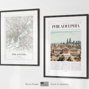 Philadelphia Poster 6er Set, Philadelphia Poster Fotos, Philadelphia Karte, Philadelphia Wandkunst, Pennsylvania Kunst Bild 8
