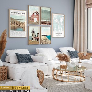 Whidbey Island Prints Set of 6, Whidbey Island Poster Photos, Whidbey Island Map, Whidbey Island Wall Art, Washington Art image 2