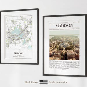 Madison Prints Set of 6, Madison Poster Photos, Madison Map, Madison Wall Art, Madison Photography, Wisconsin Art image 8
