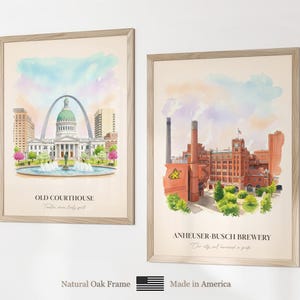 St. Louis MO Watercolor Prints Gallery Wall, Colorful St. Louis Painting Posters, St. Louis Gift, Missouri, United States image 12