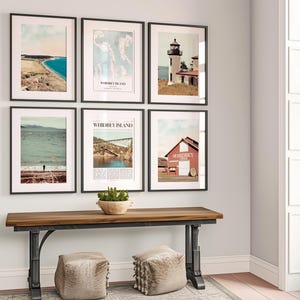 Whidbey Island Prints Set of 6, Whidbey Island Poster Photos, Whidbey Island Map, Whidbey Island Wall Art, Washington Art image 3