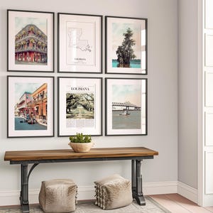 Louisiana State Prints Set of 6, Louisiana Poster Photos, Louisiana Map, Louisiana Wall Art, Louisiana Photography image 3
