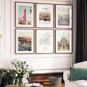 Madison Prints Set of 6, Madison Poster Photos, Madison Map, Madison Wall Art, Madison Photography, Wisconsin Art image 6