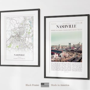 Nashville Prints Set of 6, Nashville Poster Photos, Nashville Map, Nashville Wall Art, Nashville Photography, Tennessee Art image 8