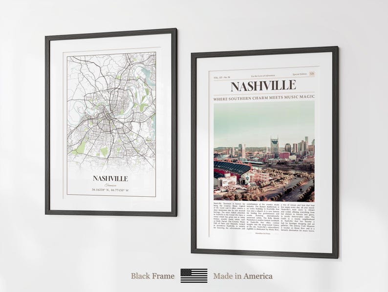 Nashville Prints Set of 6, Nashville Poster Photos, Nashville Map, Nashville Wall Art, Nashville Photography, Tennessee Art image 8