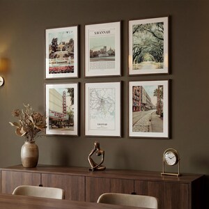 Savannah Prints Set of 6, Savannah Poster Photos, Savannah Map, Savannah Wall Art, Savannah Photography, Georgia Art image 5