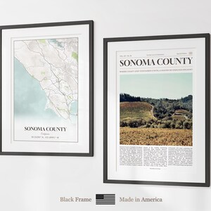 Sonoma County Prints Set of 6, Sonoma County Poster Photos, Sonoma County Map, Sonoma County Wall Art, California Art image 8