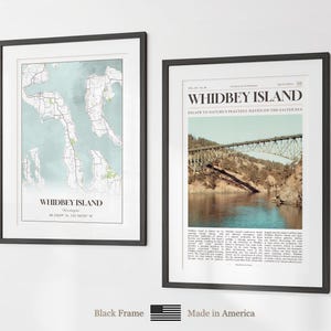 Whidbey Island Prints Set of 6, Whidbey Island Poster Photos, Whidbey Island Map, Whidbey Island Wall Art, Washington Art image 8