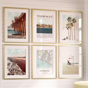 Newport Beach City Prints 6er Set, Newport Beach Foto Poster, Newport Beach Karte, Newport Beach Photography, Kalifornien, Vereinigte Staaten