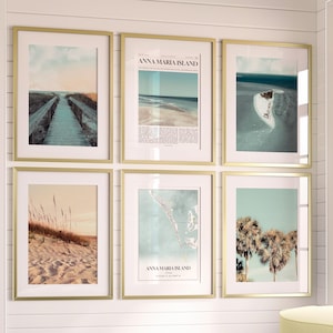 Set di 6 stampe della città di Anna Maria Island, poster fotografici di Anna Maria Island, mappa di Anna Maria Island, fotografie di Anna Maria Island, Florida