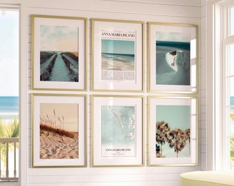 Anna Maria Island Prints 6er Set, Anna Maria Island Poster Fotos, Anna Maria Island Karte, Anna Maria Island Wandkunst, Florida Kunst
