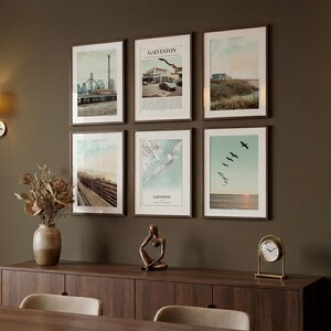 Set di 6 stampe di Galveston, poster fotografici di Galveston, mappa di Galveston, decorazioni murali di Galveston, fotografie di Galveston, arte del Texas immagine 5
