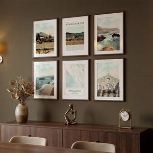 Sonoma County Prints Set of 6, Sonoma County Poster Photos, Sonoma County Map, Sonoma County Wall Art, California Art image 5