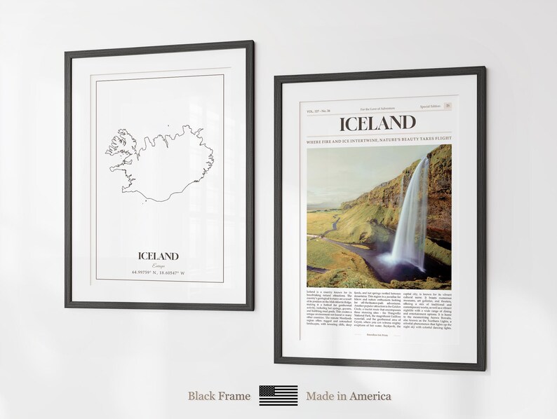 Set di 6 stampe sull'Islanda, poster fotografici dell'Islanda, mappa dell'Islanda, decorazioni murali dell'Islanda, fotografia dell'Islanda immagine 8