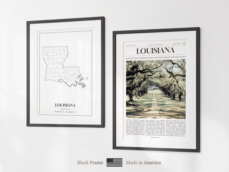 Louisiana State Prints Set of 6, Louisiana Poster Photos, Louisiana Map, Louisiana Wall Art, Louisiana Photography image 8