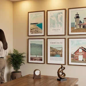 Whidbey Island Prints Set of 6, Whidbey Island Poster Photos, Whidbey Island Map, Whidbey Island Wall Art, Washington Art image 4