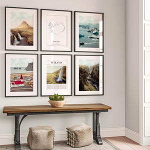 Set di 6 stampe sull'Islanda, poster fotografici dell'Islanda, mappa dell'Islanda, decorazioni murali dell'Islanda, fotografia dell'Islanda immagine 3