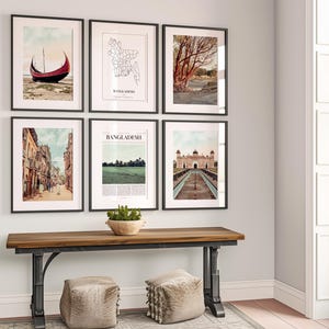 Bangladesch Prints 6er Set, Bangladesch Poster Fotos, Bangladesch Karte, Bangladesch Wandkunst, Bangladesch Fotografie Bild 3