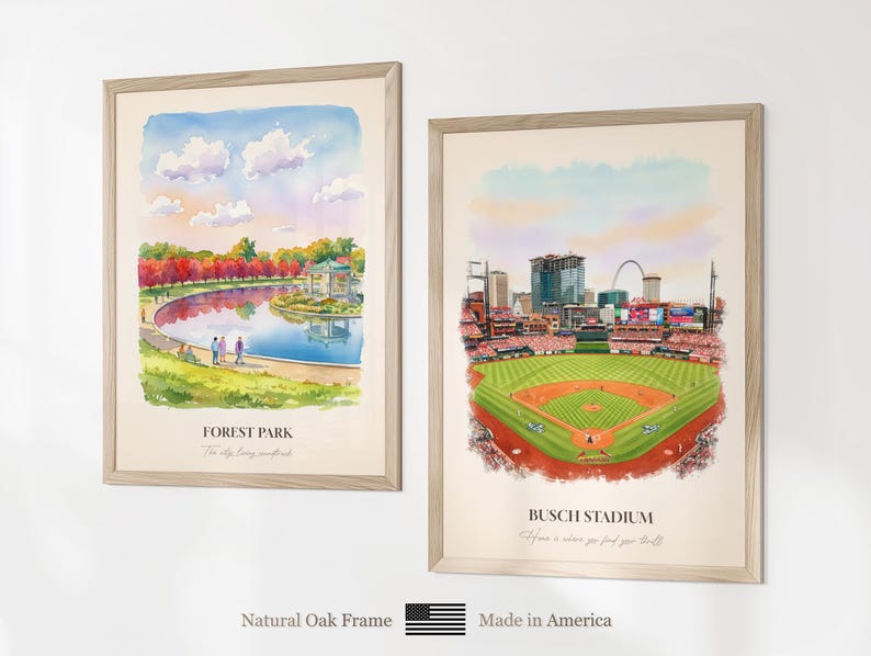 St. Louis MO Watercolor Prints Gallery Wall, Colorful St. Louis Painting Posters, St. Louis Gift, Missouri, United States image 9