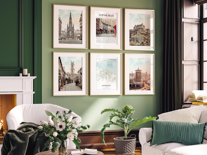 Edinburgh Prints Set of 6, Edinburgh Poster Photos, Edinburgh Map, Edinburgh Wall Art, Edinburgh Photography, Scotland Art image 6