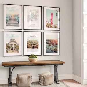 Madison Prints Set of 6, Madison Poster Photos, Madison Map, Madison Wall Art, Madison Photography, Wisconsin Art image 3