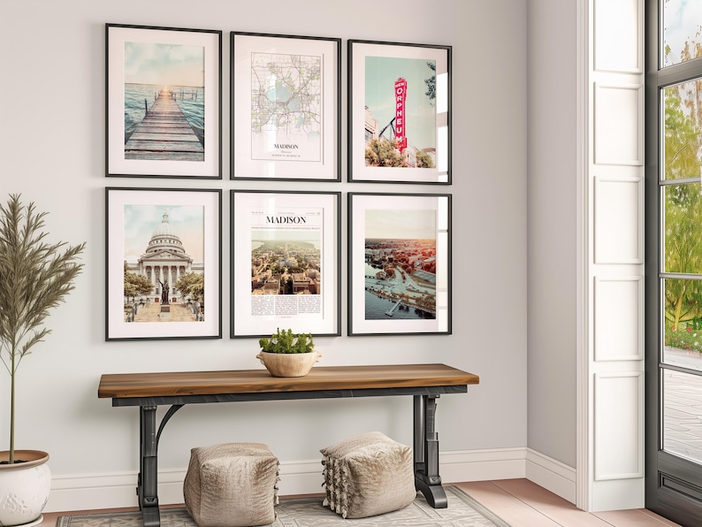 Madison Prints Set of 6, Madison Poster Photos, Madison Map, Madison Wall Art, Madison Photography, Wisconsin Art image 3