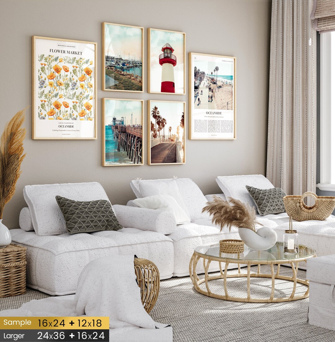 Oceanside Flower Market, Oceanside City Prints Set of 6, Oceanside