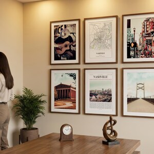 Nashville Prints Set of 6, Nashville Poster Photos, Nashville Map, Nashville Wall Art, Nashville Photography, Tennessee Art image 4