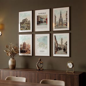 Edinburgh Prints Set of 6, Edinburgh Poster Photos, Edinburgh Map, Edinburgh Wall Art, Edinburgh Photography, Scotland Art image 5