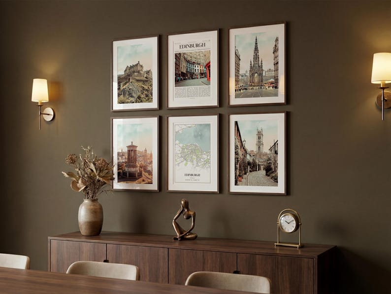 Edinburgh Prints Set of 6, Edinburgh Poster Photos, Edinburgh Map, Edinburgh Wall Art, Edinburgh Photography, Scotland Art image 5