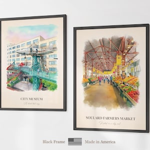 St. Louis MO Watercolor Prints Gallery Wall, Colorful St. Louis Painting Posters, St. Louis Gift, Missouri, United States image 10