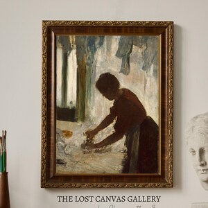 Woman Ironing | Vintage Portrait Painting for Digital Download | Vintage Printable Wall Art | #A1942