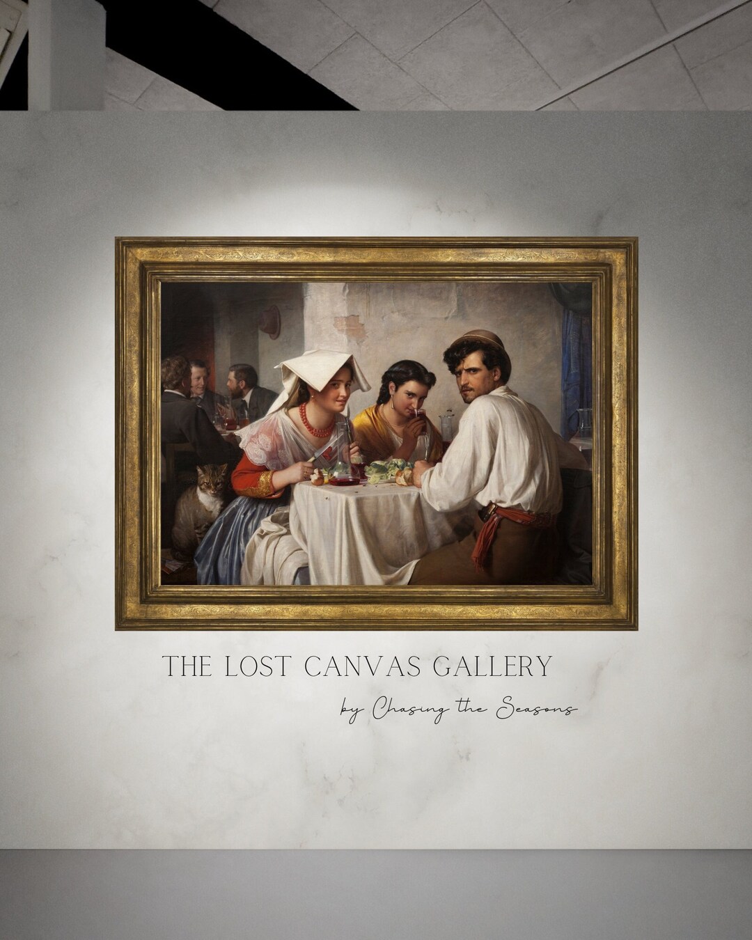 In a Roman Osteria | Vintage Digital Painting | Museum Quality | Fine ...