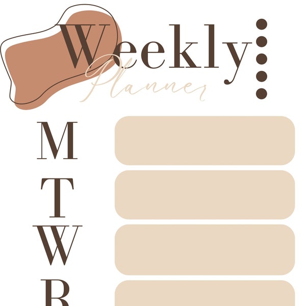 Weekly Planner Print - Get Organized