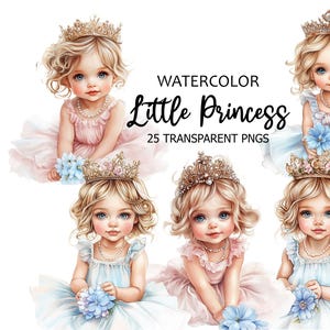 BUNDEL Aquarel schattige ballerina clipart, schattig klein meisje aquarel clipart