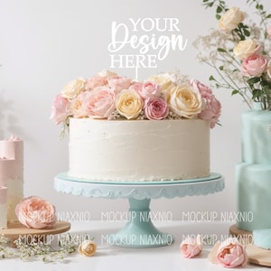 Cake Topper Mockup, Cake Mockup, Birthday, Wedding Cake Mockup, Digital JPEG File