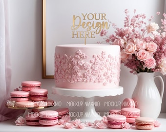Cake Topper Mockup, Cake Mockup, Birthday, Wedding Cake Mockup, Digital JPEG File