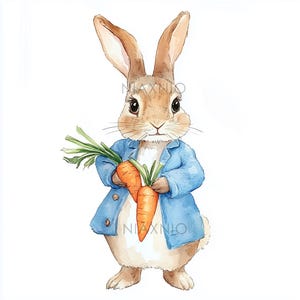 5 x BUNDEL Peter Rabbit-bundel, fantastische illustratie, afdrukbare aquarel, papierknutsels, junkjournal